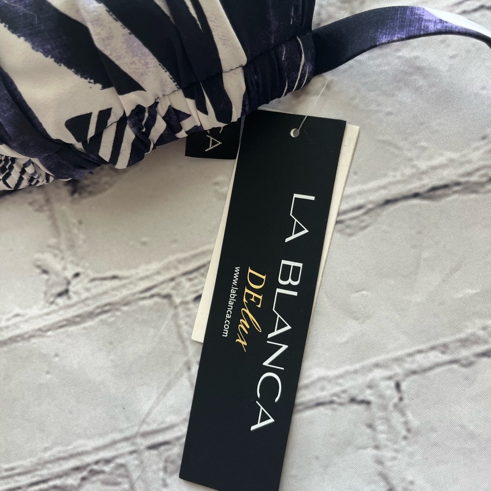 La Blanca Black, Blue and White Bikini Swimwear top - Picture 3 of 5